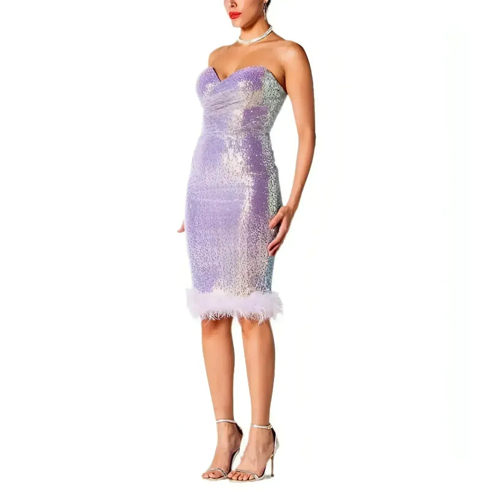 Robe fourreau bustier moulante pour femme