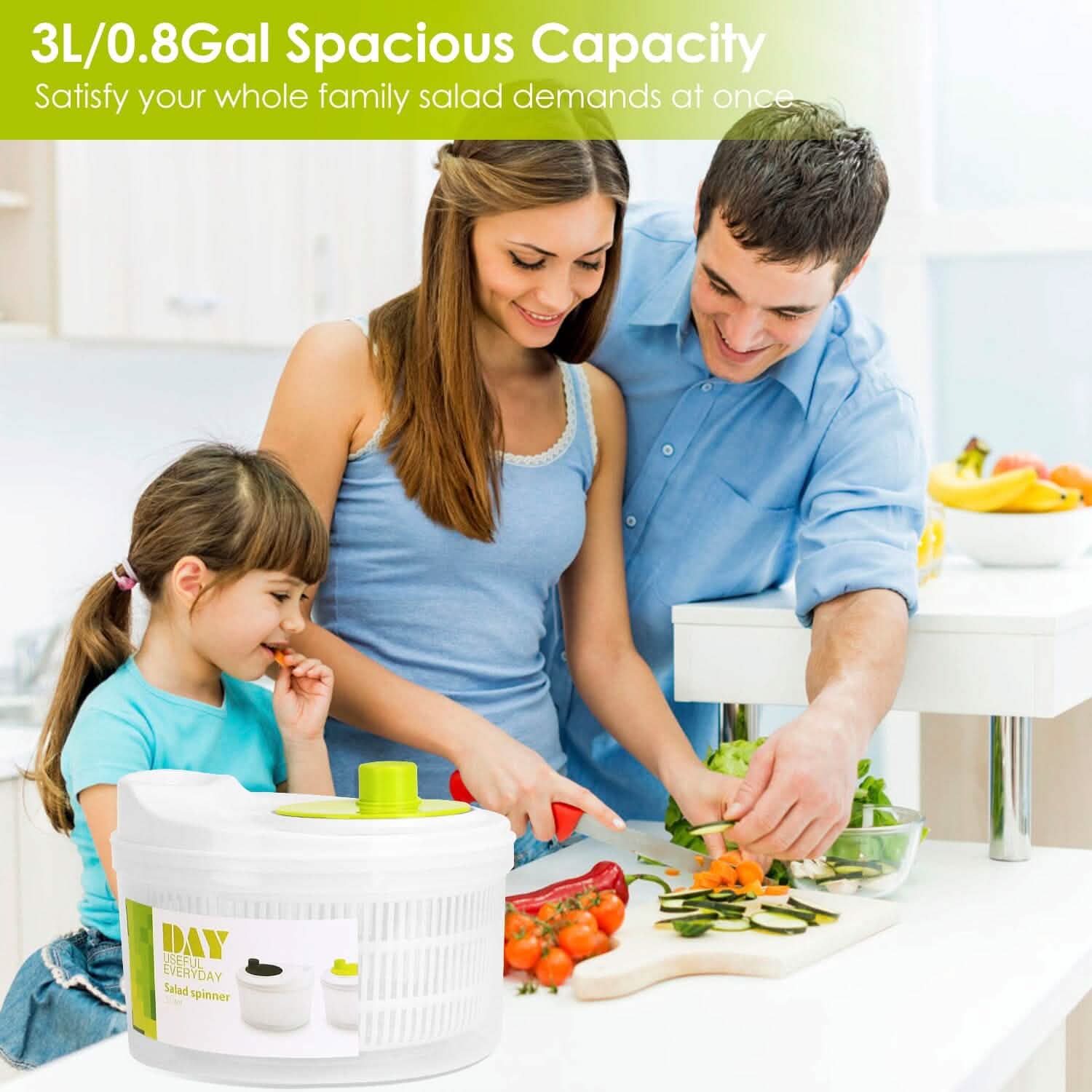 Essoreuse à salade 3L/0,8 Gal avec couvercle