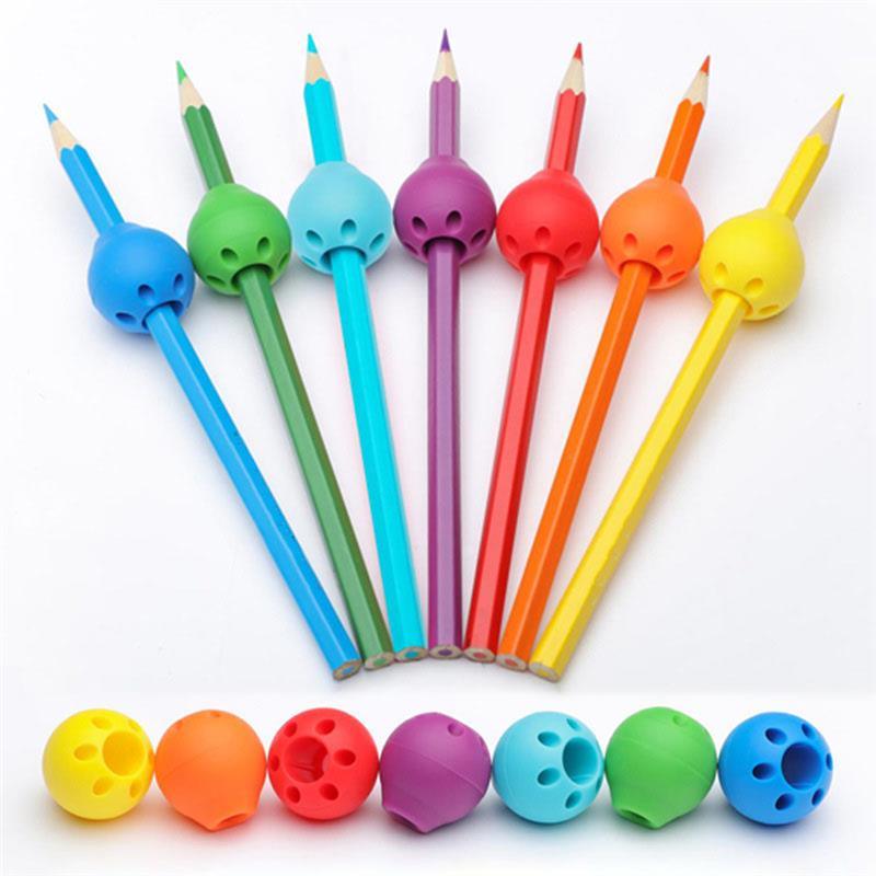 3 Pièces Aide à l'écriture en Silicone Poignée Crayon Aides Enfants pour Crayon Stylo École Poignées Crayon pour Enfants Adultes Poignées Crayon en Silicone Ronds Outils d'Aide à l'Écriture pour Écriture Dessin