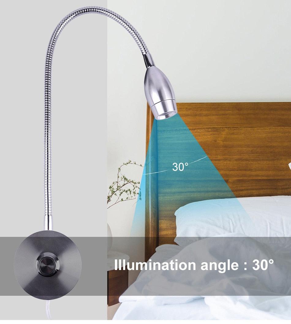 Lampe de lecture murale dimmable 3W, applique murale LED pour la lecture au lit, lampe de chevet pour la lecture et l'étude, lampe de table décorative, jolies lampes d'étude pour la décoration de chambre