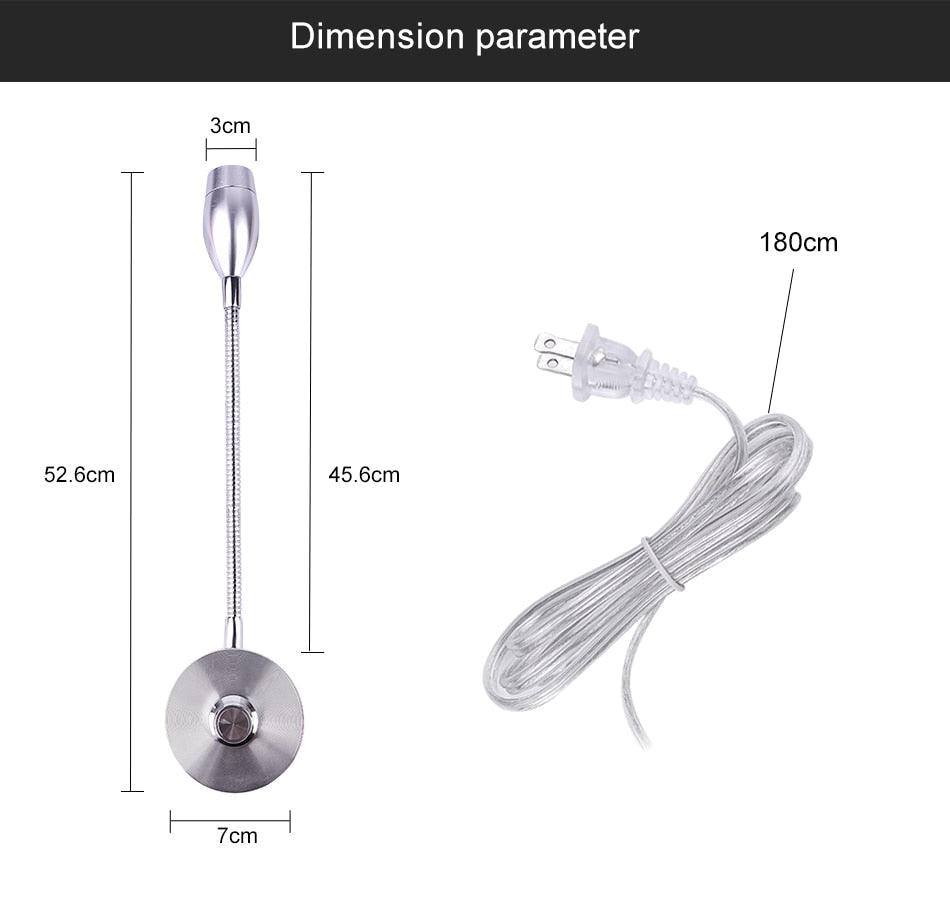 Lampe de lecture murale dimmable 3W, applique murale LED pour la lecture au lit, lampe de chevet pour la lecture et l'étude, lampe de table décorative, jolies lampes d'étude pour la décoration de chambre