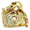 3W007 - Bague en métal blanc doré avec cristal de qualité supérieure en Aurore