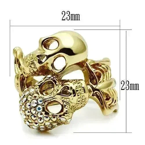 3W007 - Bague en métal blanc doré avec cristal de qualité supérieure en Aurore