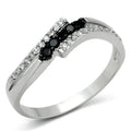 Bague en laiton 3W122 Rhodium + Ruthénium avec AAA
