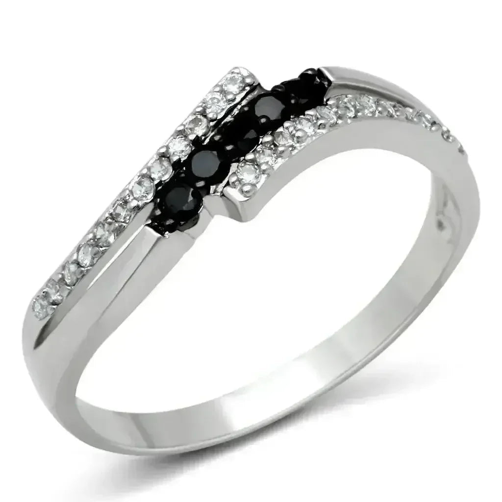 Bague en laiton 3W122 Rhodium + Ruthénium avec AAA