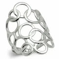 Anneau moderne en laiton - Plaqué rhodium - Bande minimaliste - Sans pierre précieuse