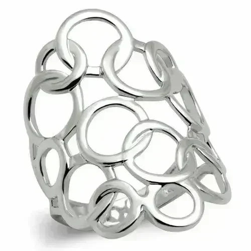Anneau moderne en laiton - Plaqué rhodium - Bande minimaliste - Sans pierre précieuse