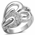 Bague en laiton rhodié 3W325 – Oxyde de zirconium AAA solitaire transparent (Éclat délicat)