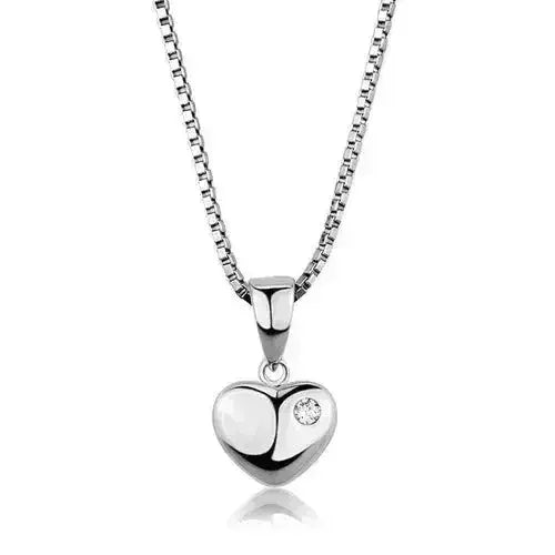 Pendentif Cœur en Laiton Oxyde de Zirconium - Collier Oxyde de Zirconium AAA Transparent | Femstylo