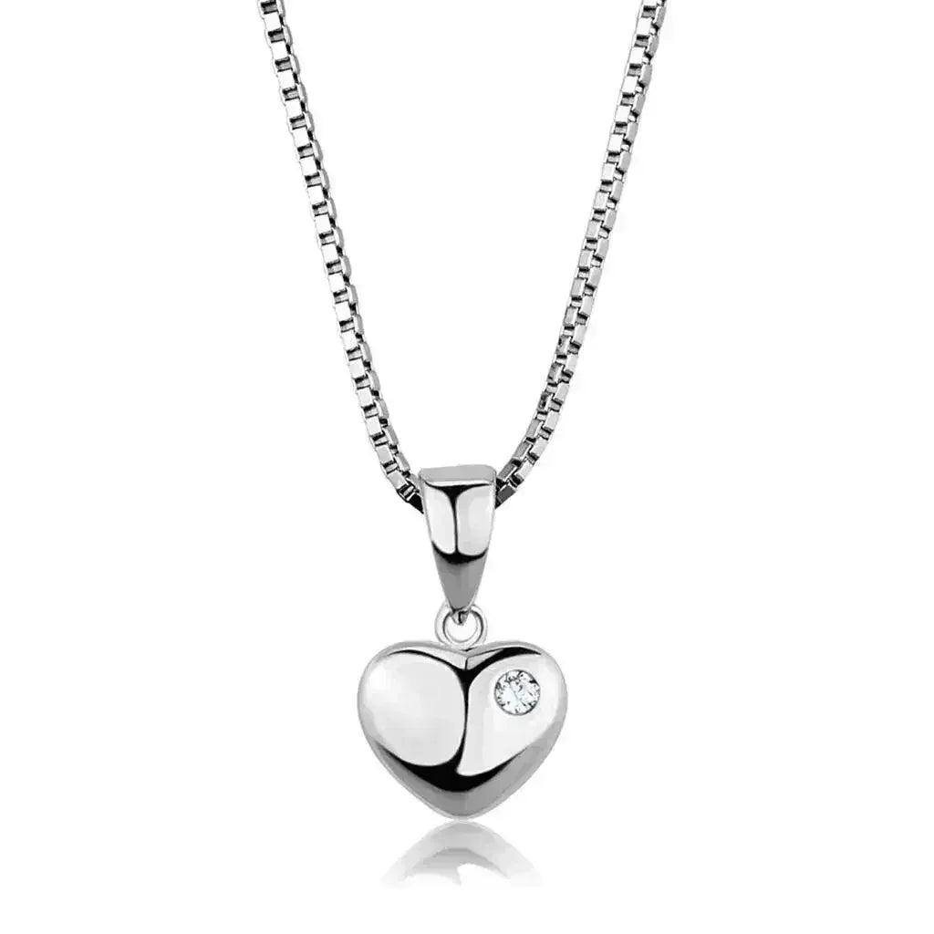 Pendentif Cœur en Laiton Oxyde de Zirconium - Collier Oxyde de Zirconium AAA Transparent | Femstylo
