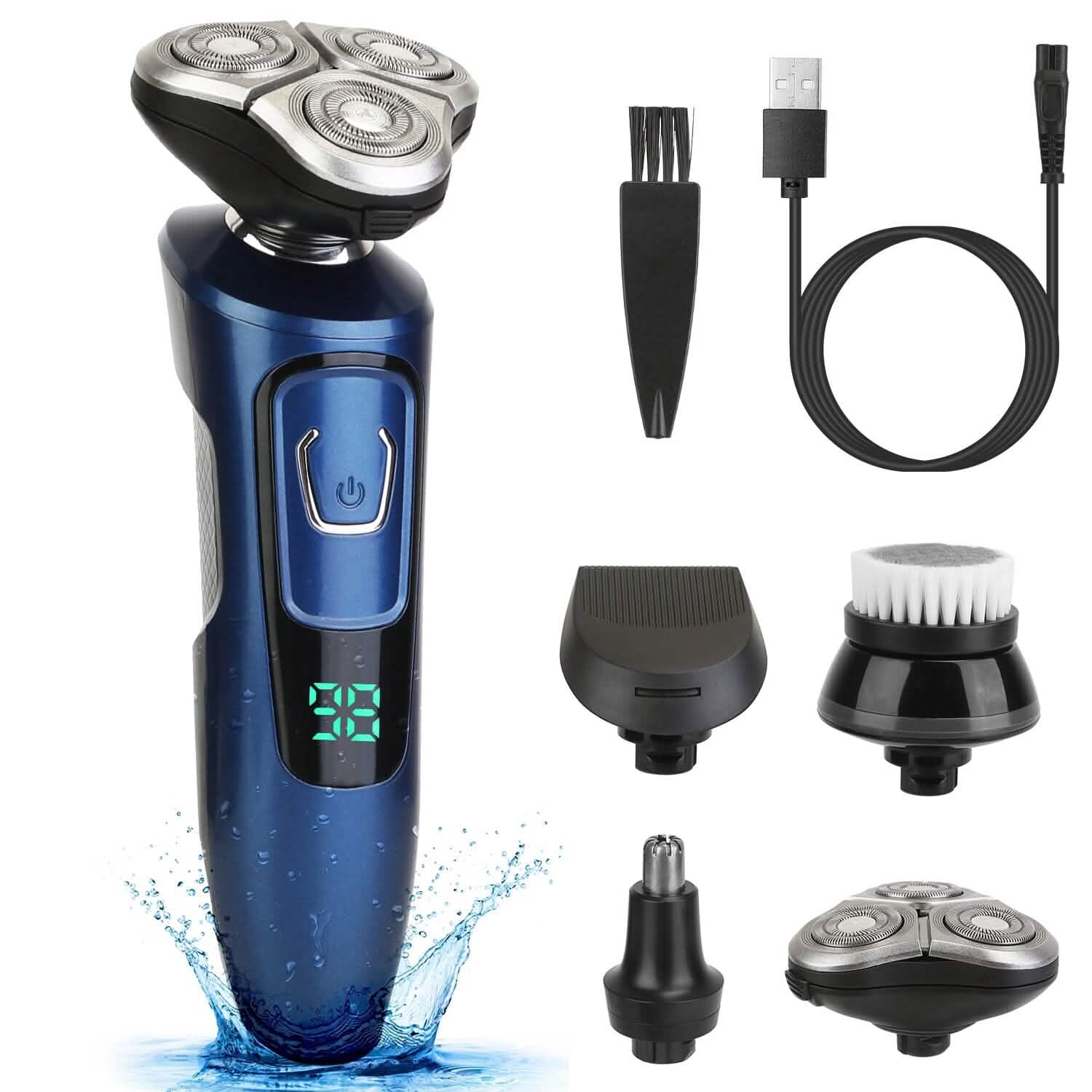 Rasoir électrique 4-en-1 rechargeable sans fil