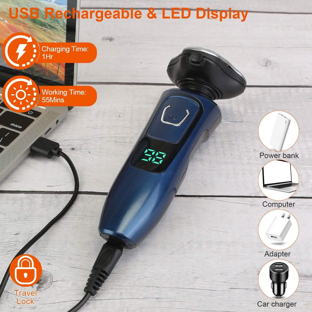 Rasoir électrique 4-en-1 rechargeable sans fil