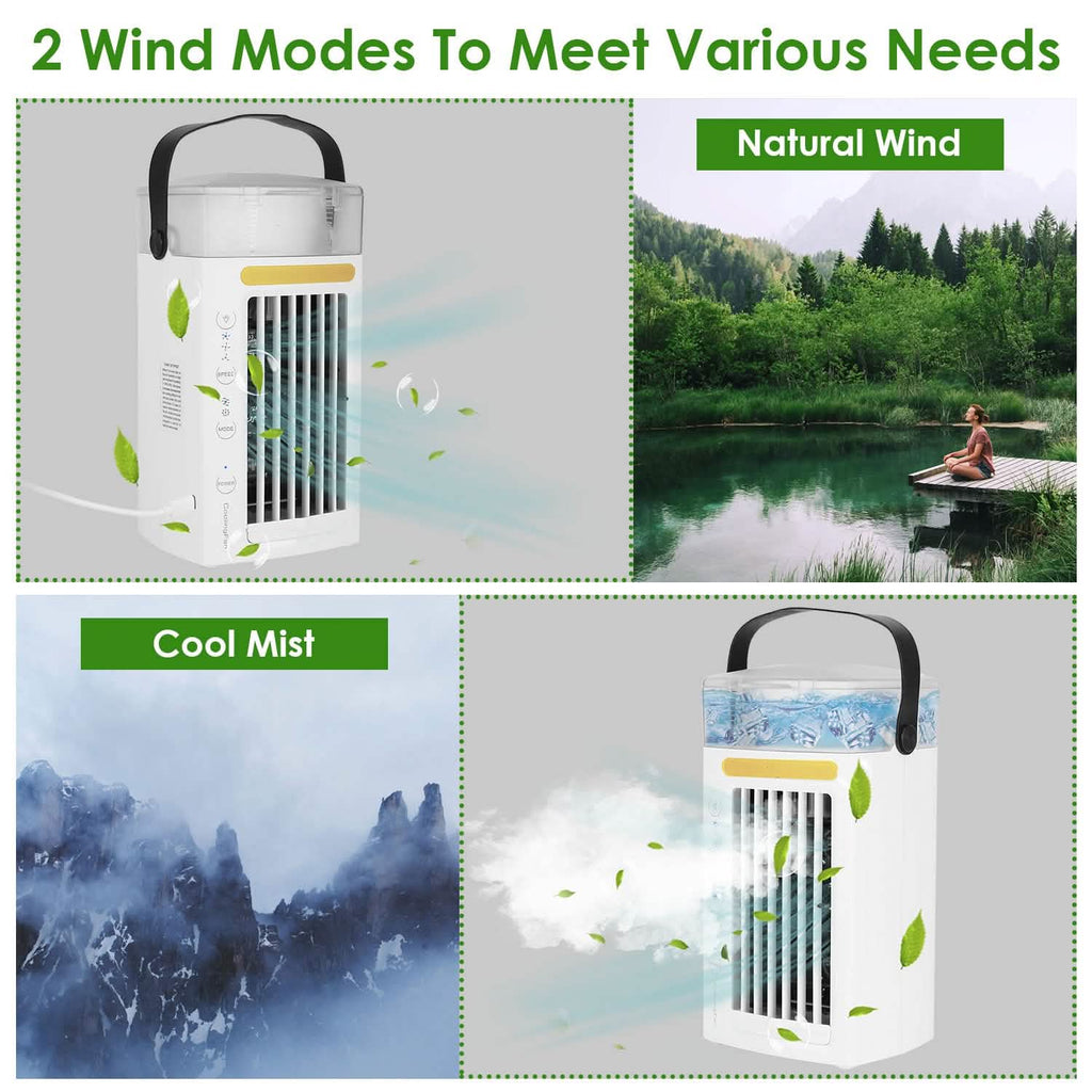 Ventilateur brumisateur rafraîchisseur d'air évaporatif 4-en-1
