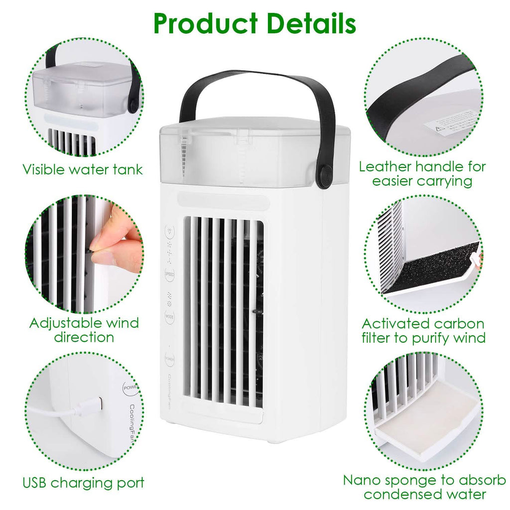 Ventilateur brumisateur rafraîchisseur d'air évaporatif 4-en-1