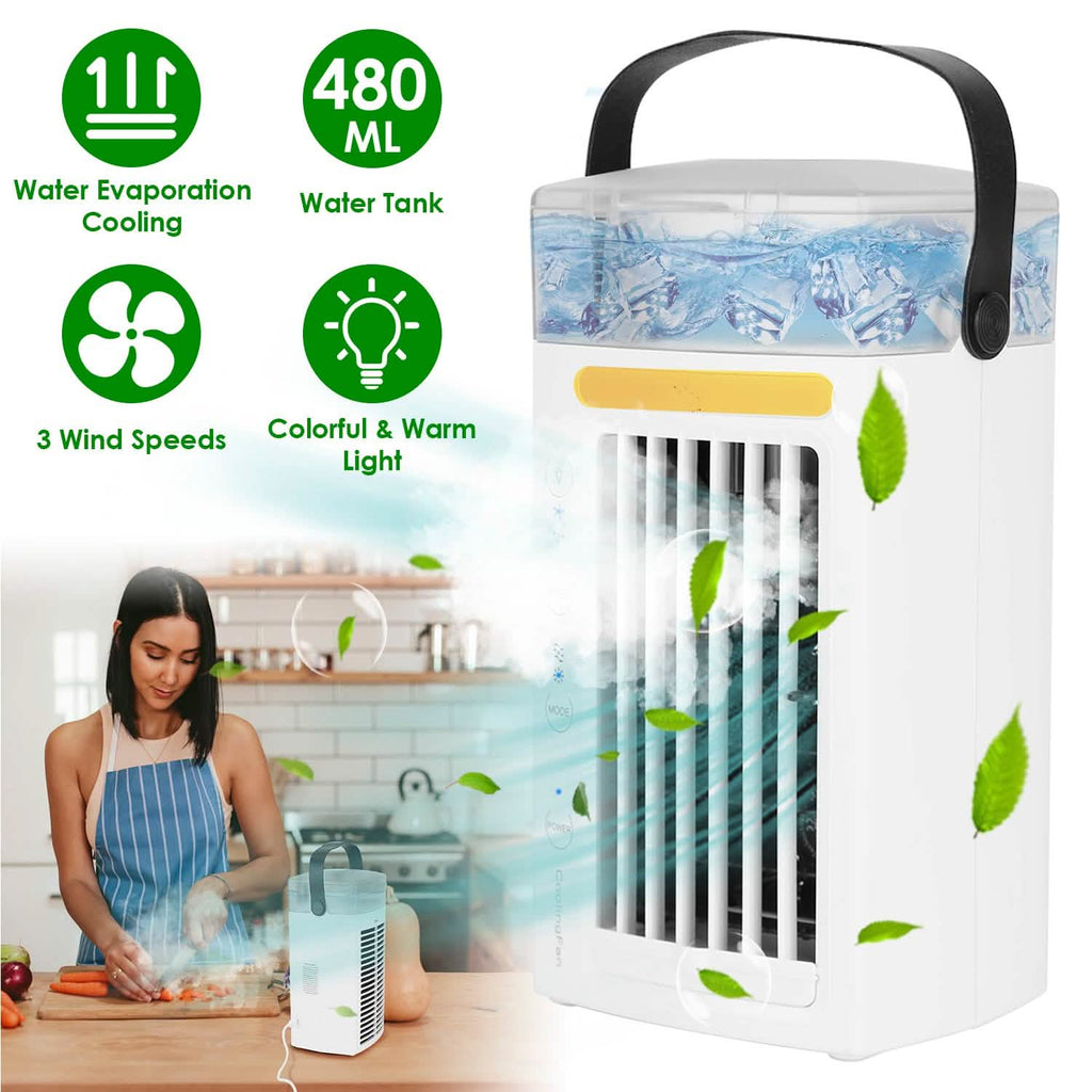 Ventilateur brumisateur rafraîchisseur d'air évaporatif 4-en-1