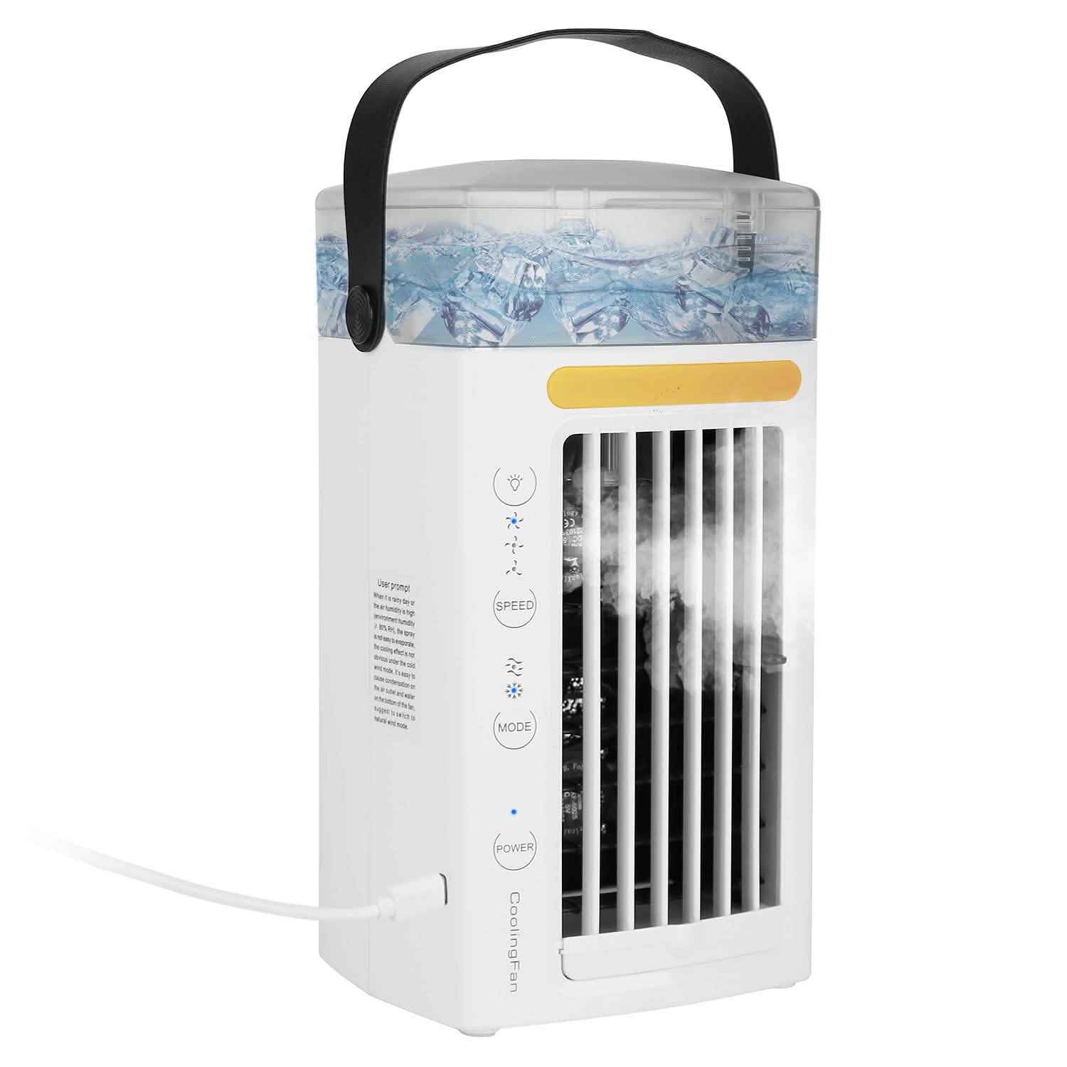 Ventilateur brumisateur rafraîchisseur d'air évaporatif 4-en-1