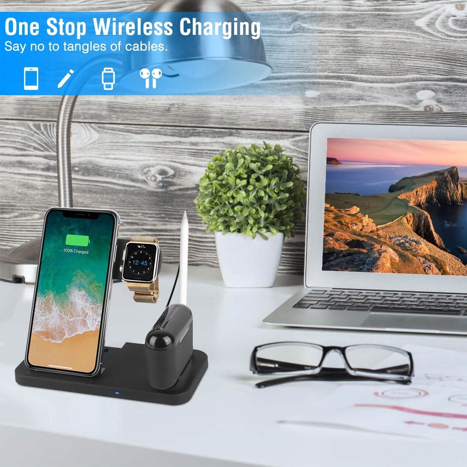 Chargeur sans fil pliable 4-en-1