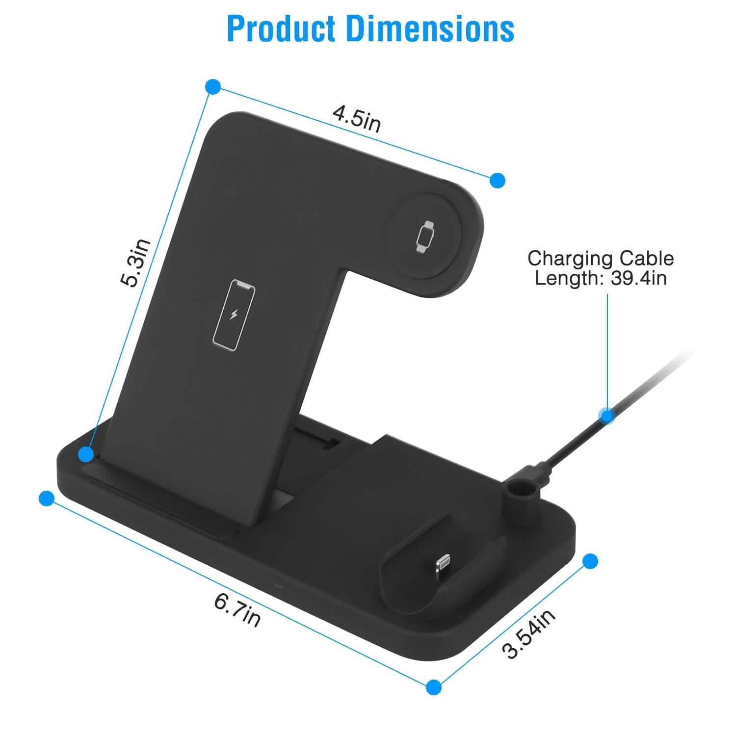 Chargeur sans fil pliable 4-en-1