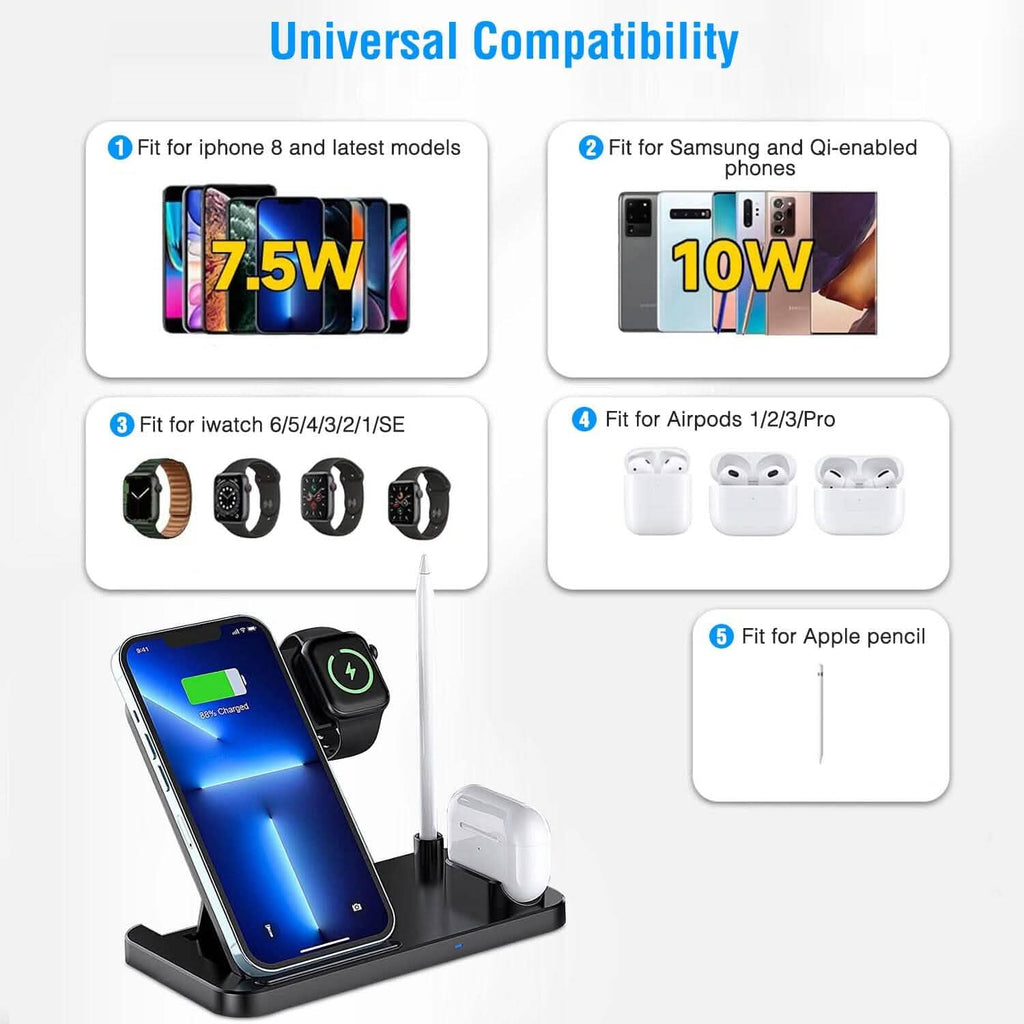 Chargeur sans fil pliable 4-en-1