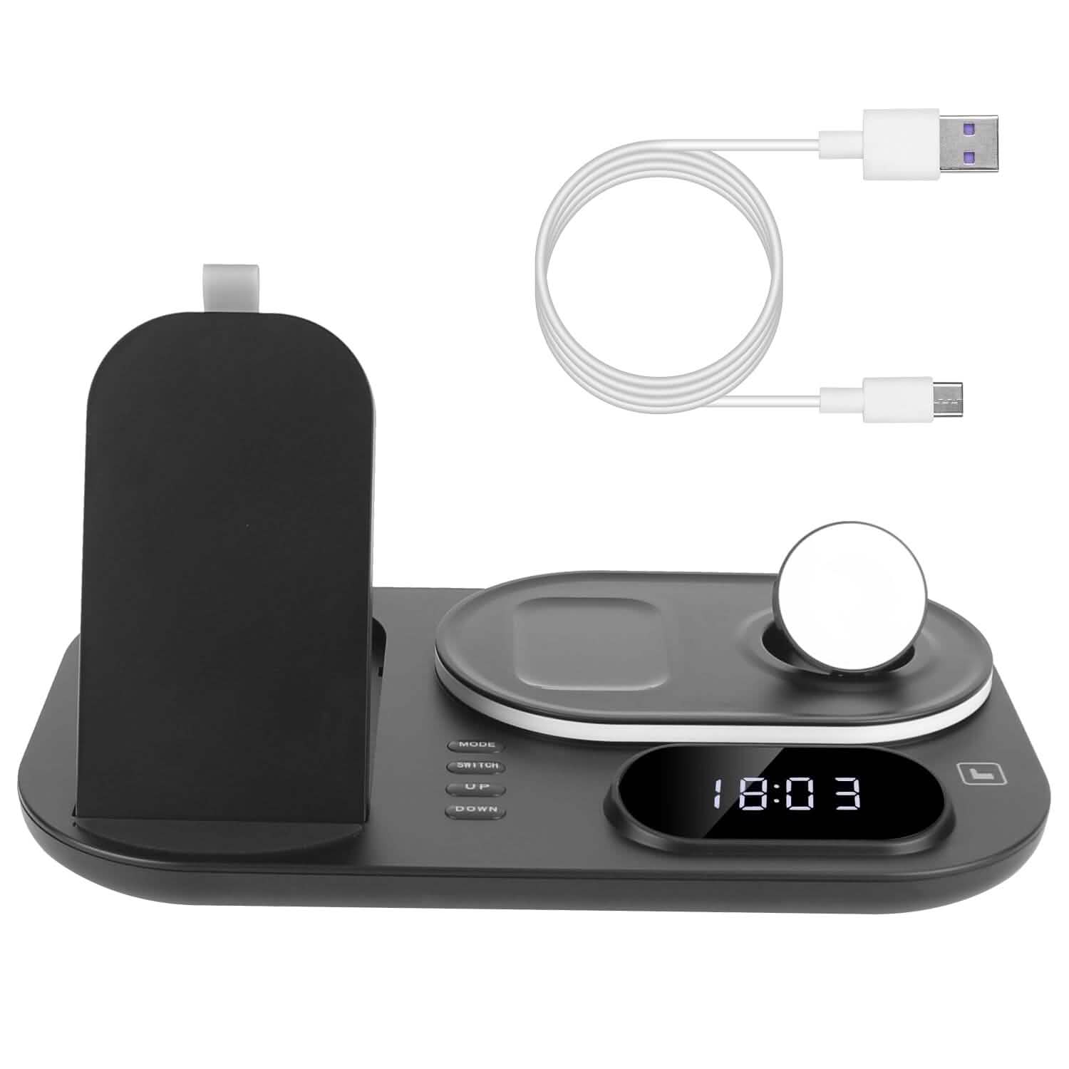 Support de station de recharge sans fil pliable 4 en 1