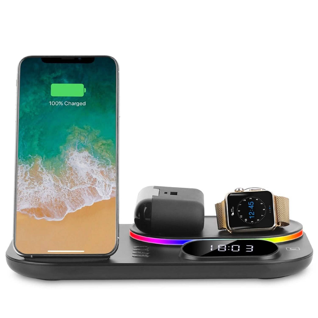 Support de station de recharge sans fil pliable 4 en 1