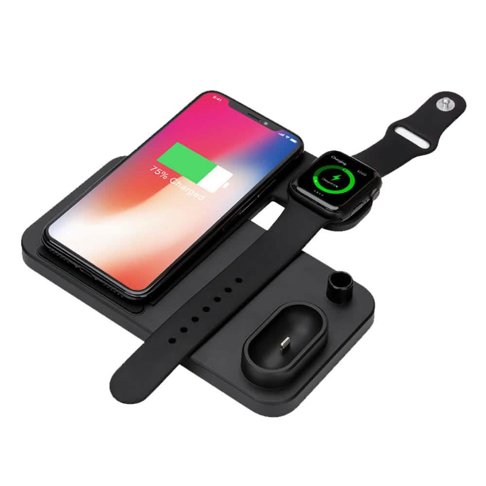 Chargeur sans fil Qi 4-en-1 pour iPhone, Apple Watch, AirPods et Apple Pencil