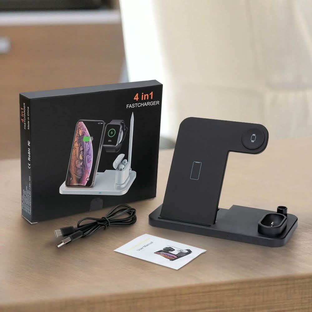 Chargeur sans fil Qi 4-en-1 pour iPhone, Apple Watch, AirPods et Apple Pencil