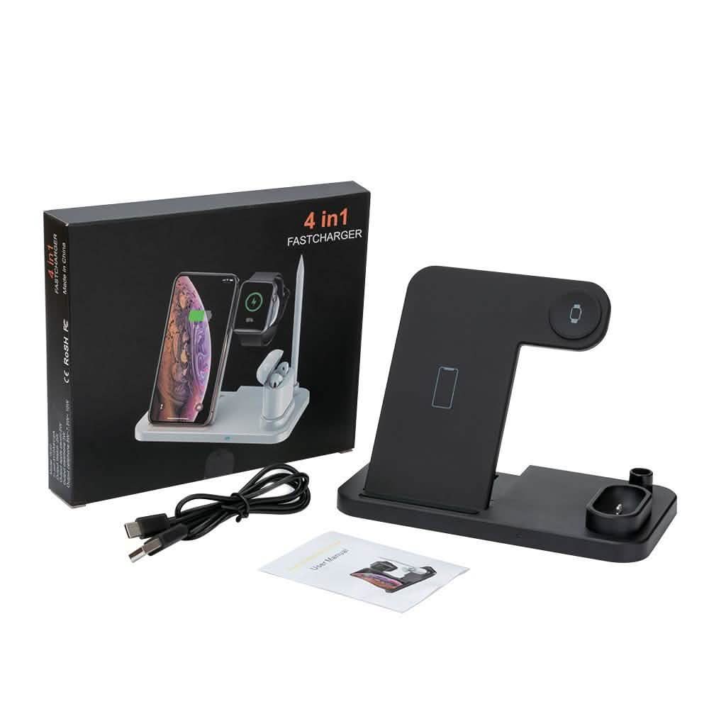 Chargeur sans fil Qi 4-en-1 pour iPhone, Apple Watch, AirPods et Apple Pencil