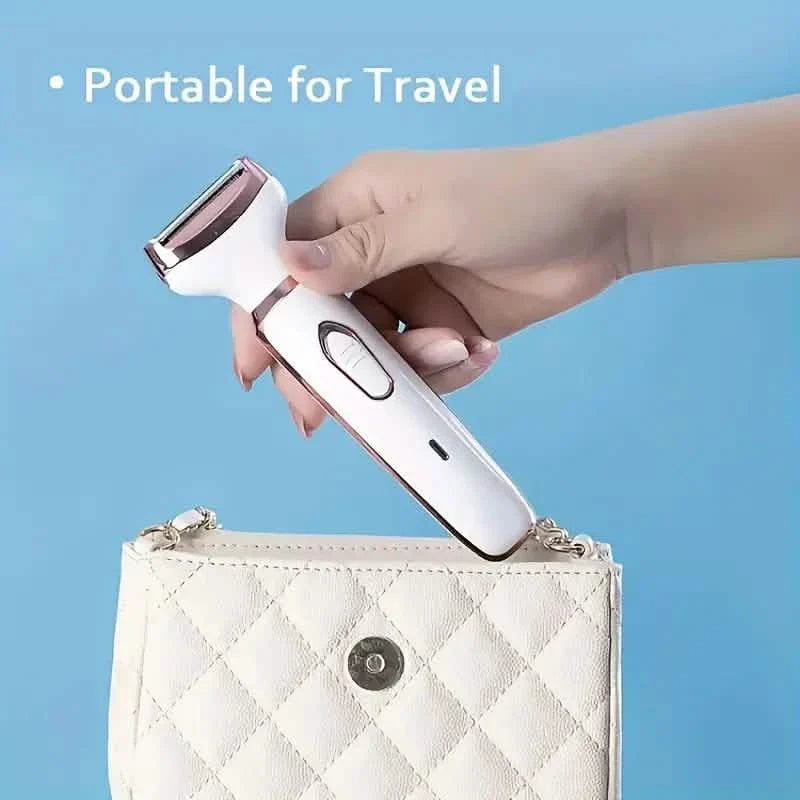 Rasoir électrique 4-en-1 ultra doux pour femmes - Utilisation sèche/humide, rechargeable par USB et portable pour tout le corps
