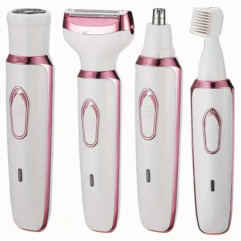 Rasoir électrique 4-en-1 ultra doux pour femmes - Utilisation sèche/humide, rechargeable par USB et portable pour tout le corps
