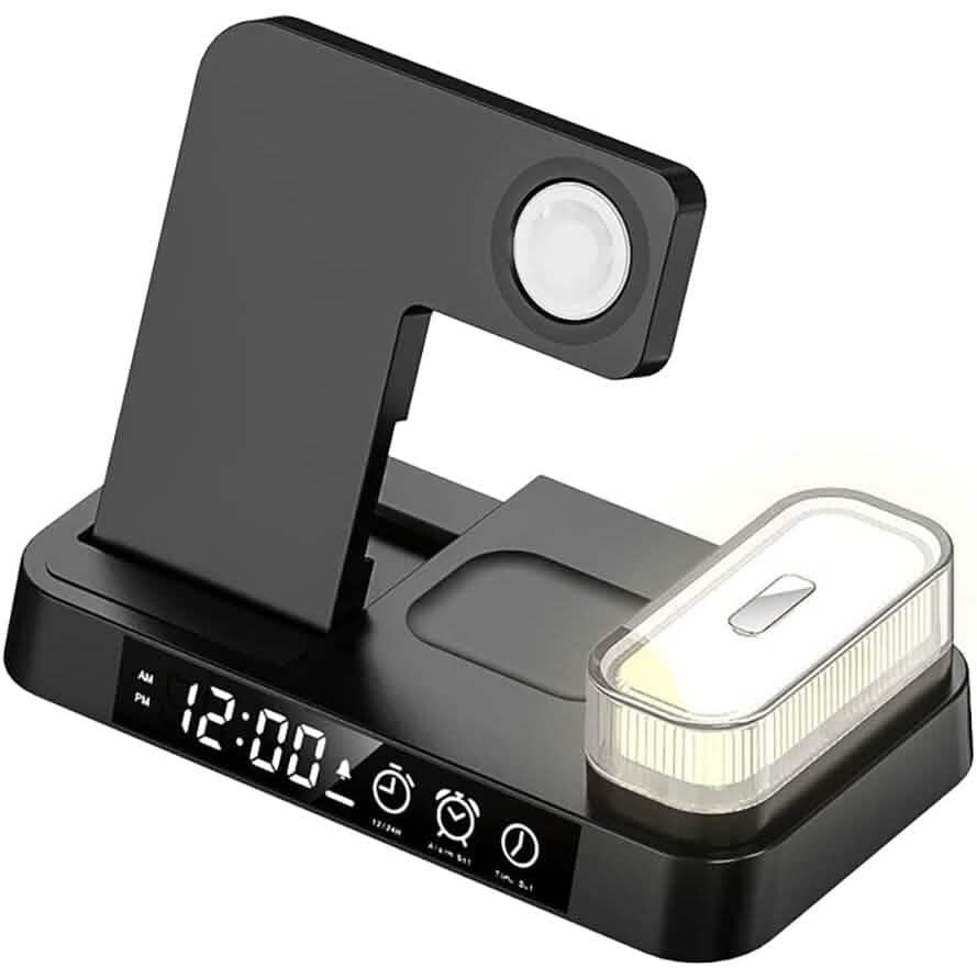Station de charge sans fil 4 en 1 avec veilleuse LED