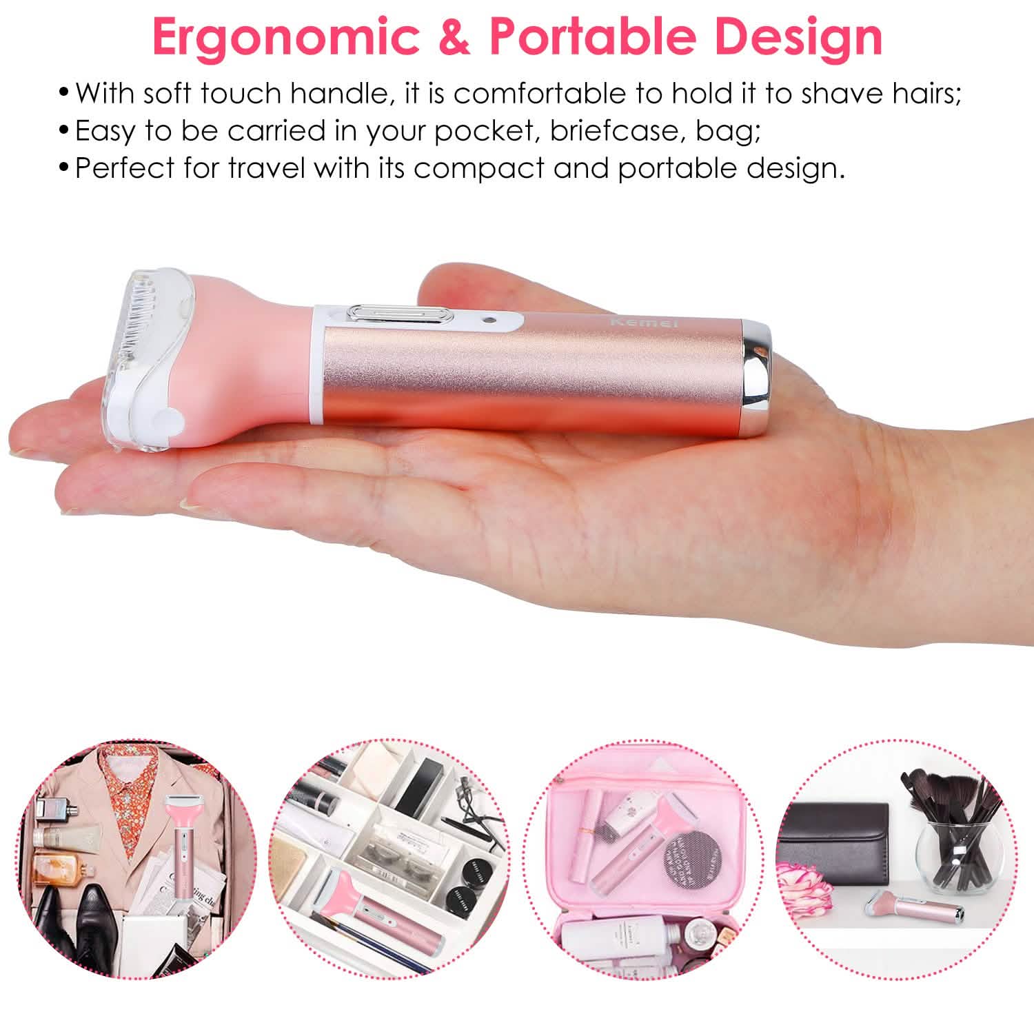 Rasoir électrique 4 en 1 pour femme