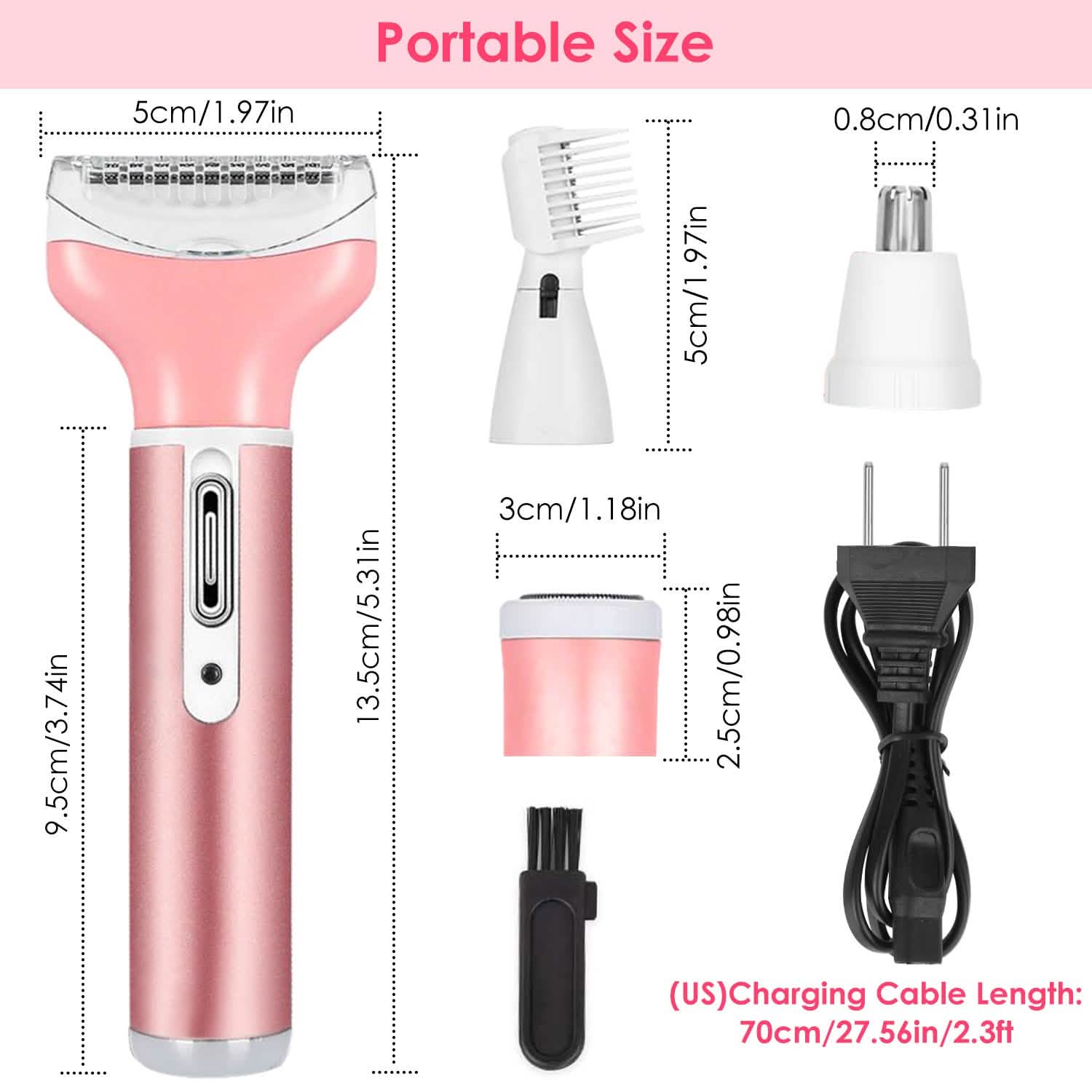 Rasoir électrique 4 en 1 pour femme