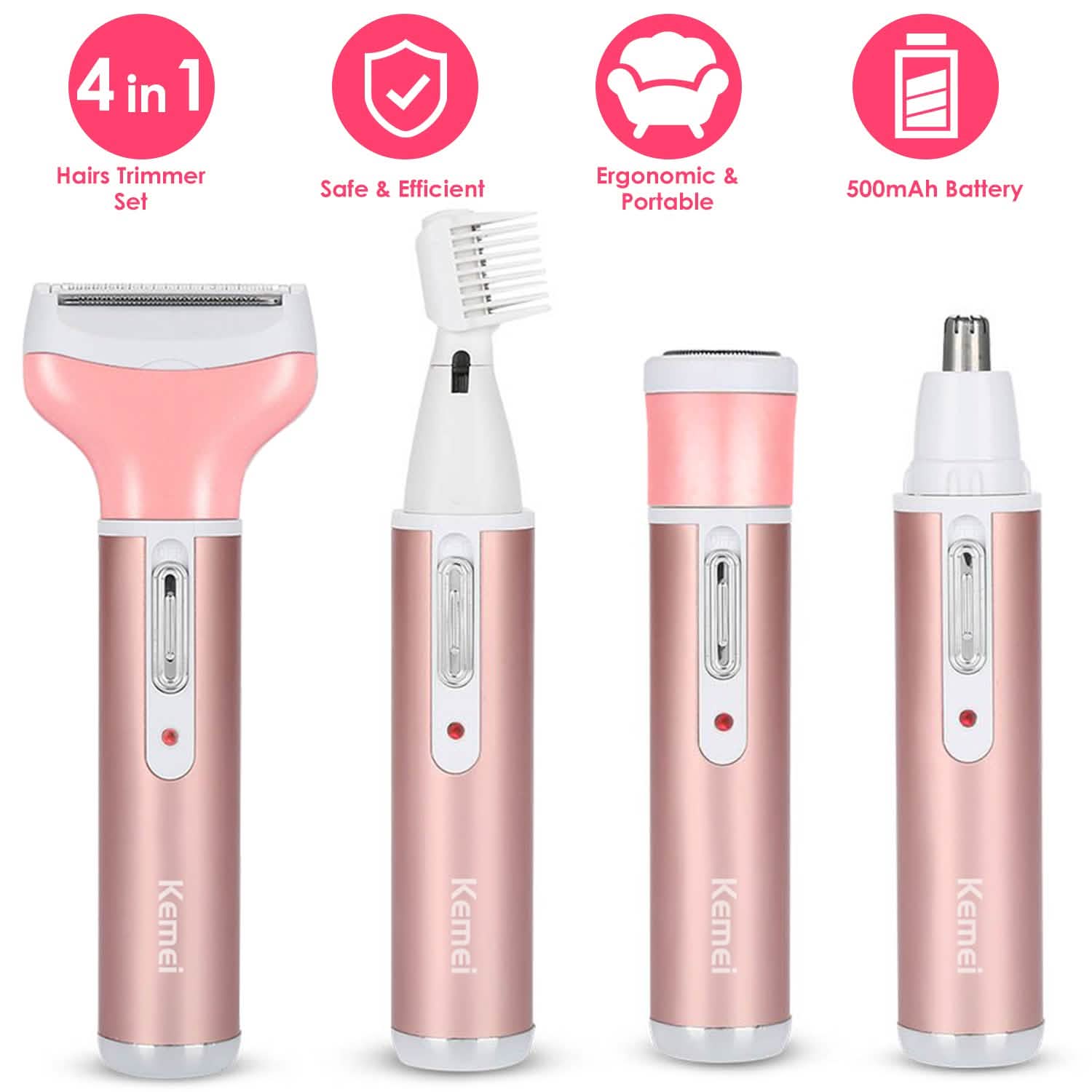 Rasoir électrique 4 en 1 pour femme
