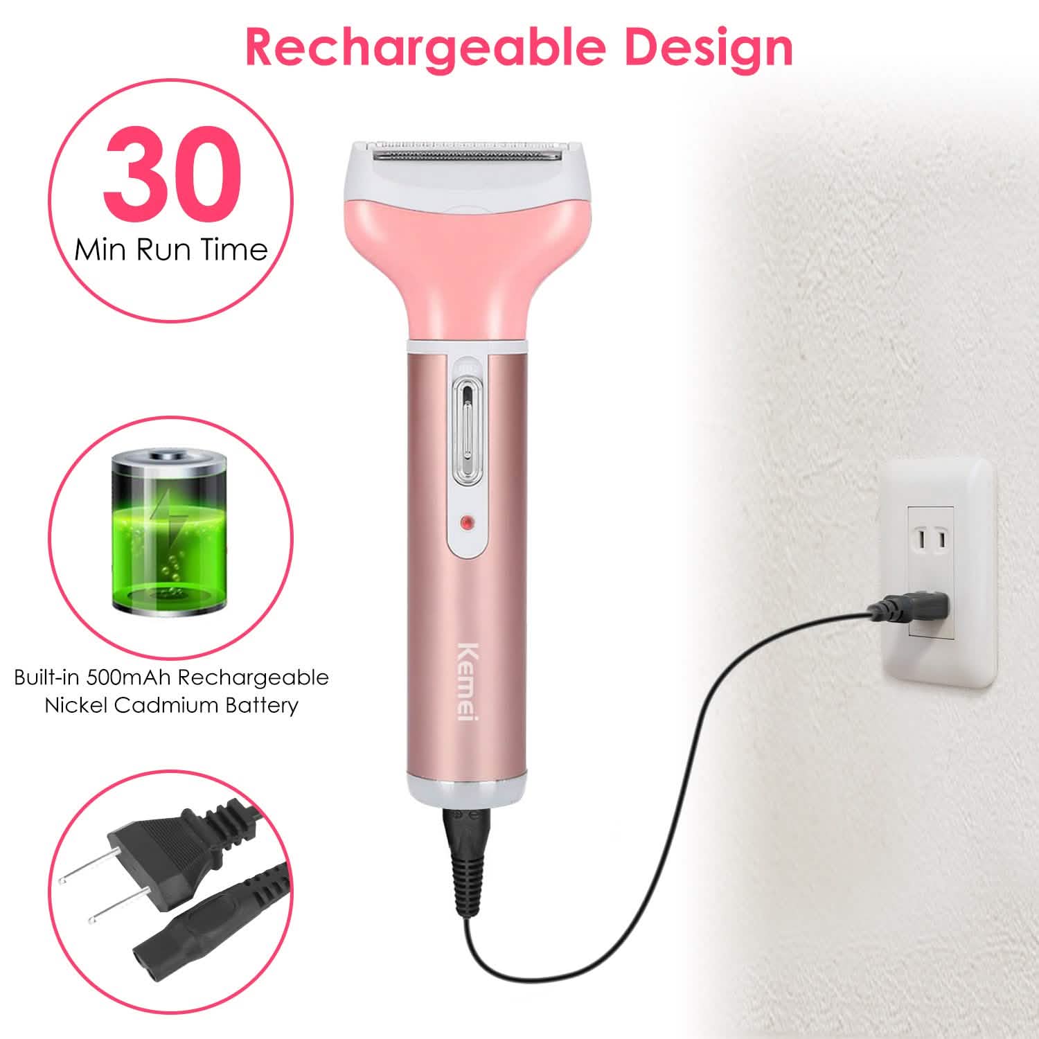 Rasoir électrique 4 en 1 pour femme