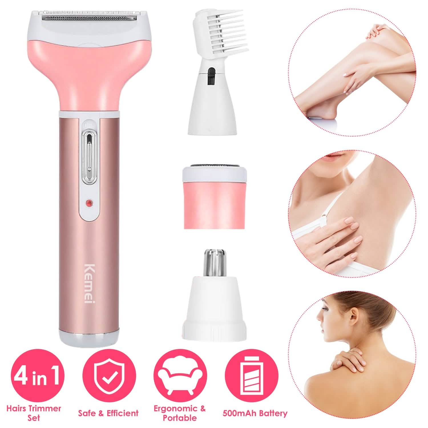 Rasoir électrique 4 en 1 pour femme