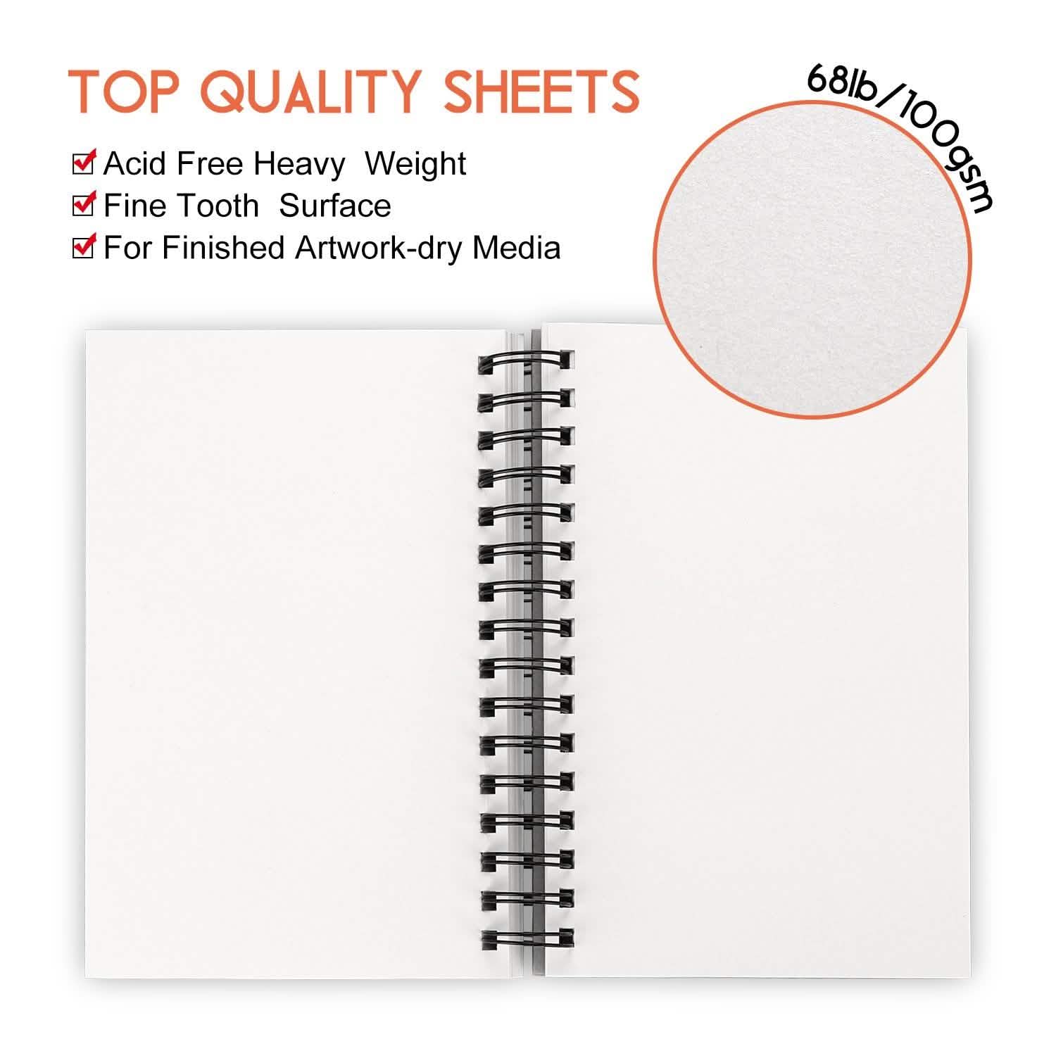 Lot de 4 : Carnet de croquis de 100 feuilles