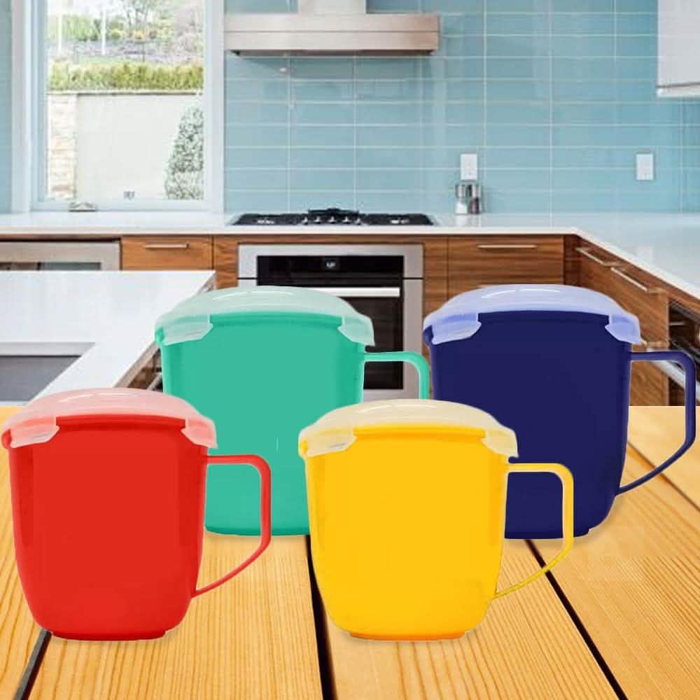 Lot de 4 : tasses micro-ondes Bell & Howell avec couvercles ventilés