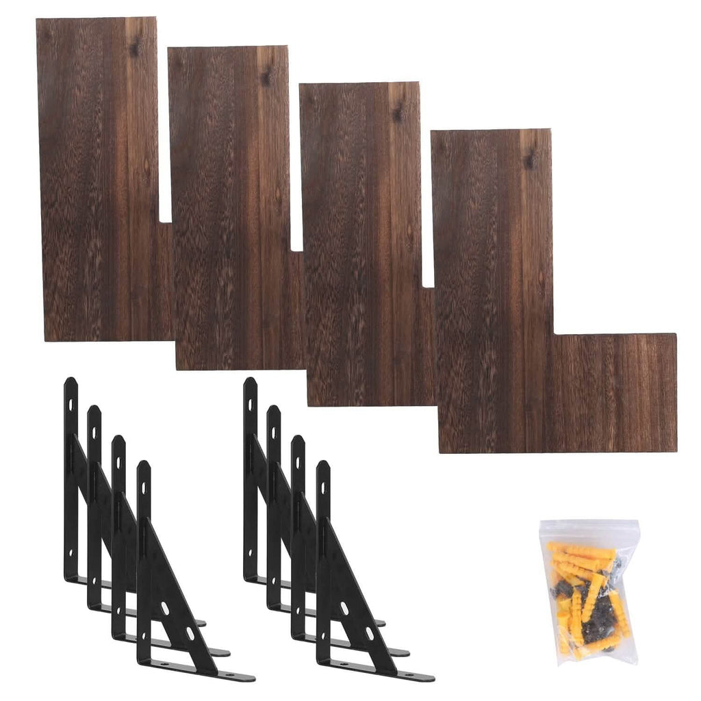 Lot de 4 : Étagère d'angle flottante murale de rangement et de présentation