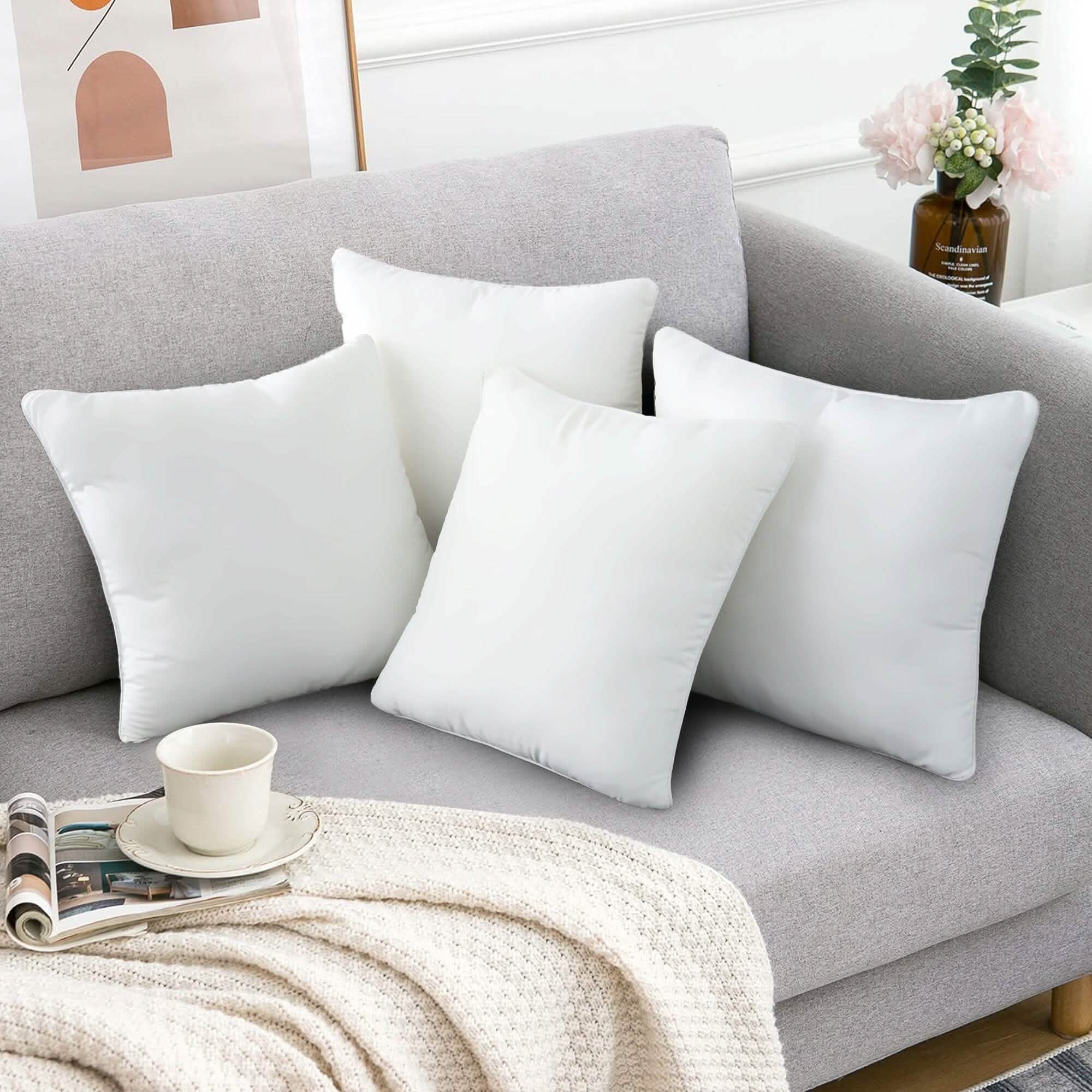 Lot de 4 : Coussins décoratifs pour lit, canapé, causeuse – Coussins à mémoire de forme