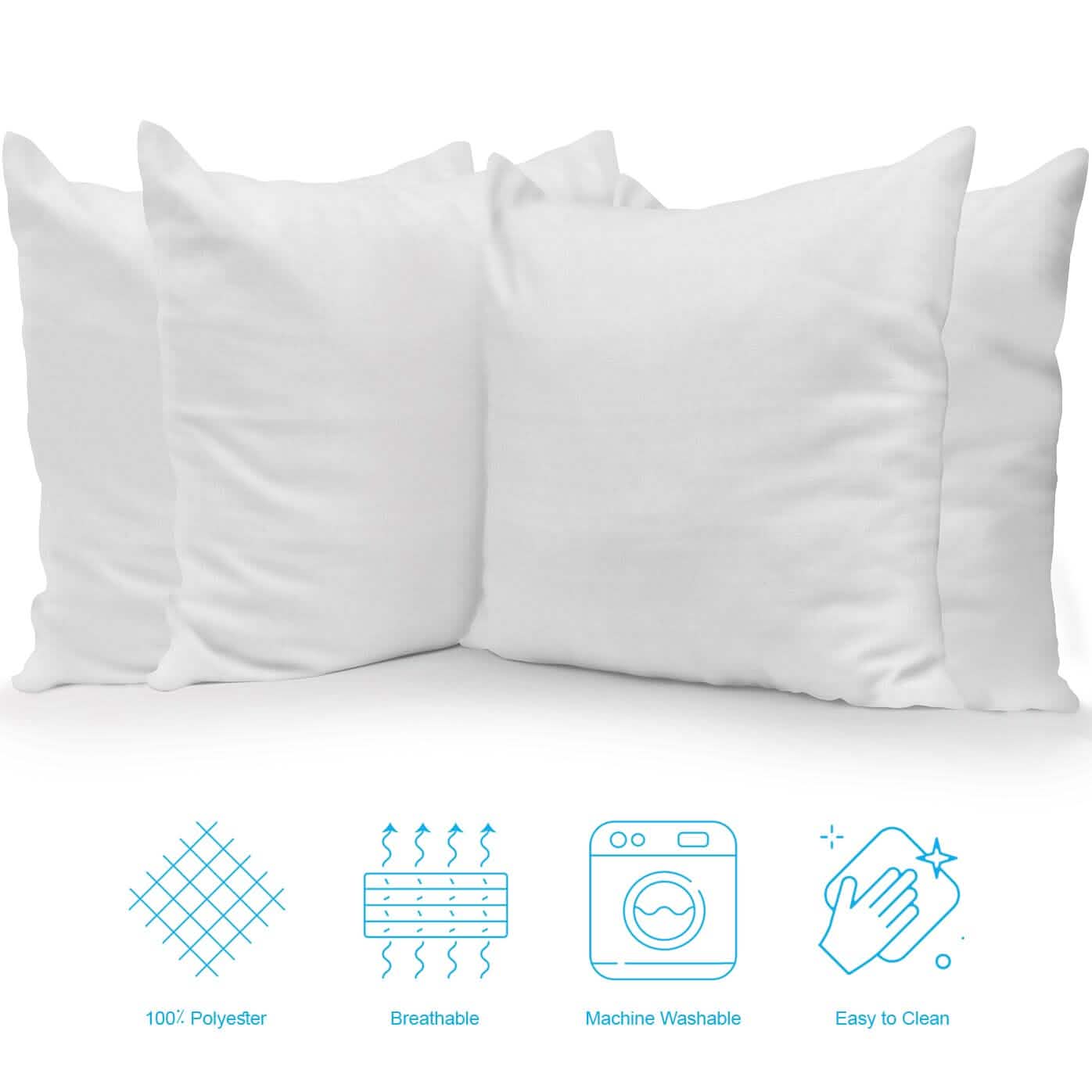 Lot de 4 : Coussins décoratifs pour lit, canapé, causeuse – Coussins à mémoire de forme