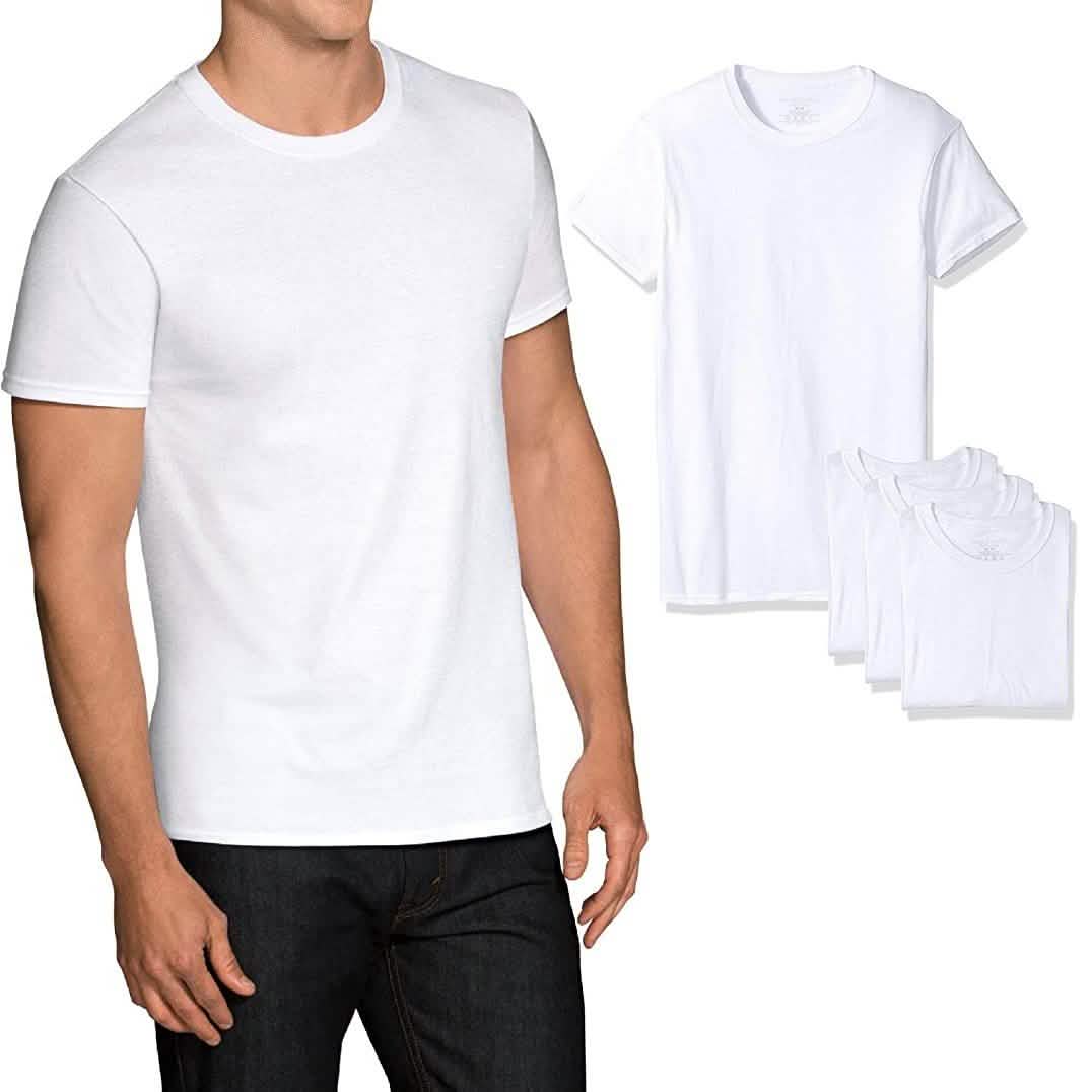 Lot de 4 T-shirts blancs 100 % coton Fruit Of The Loom pour homme