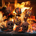 Lot de 4 : crânes en céramique pour brasero d'Halloween
