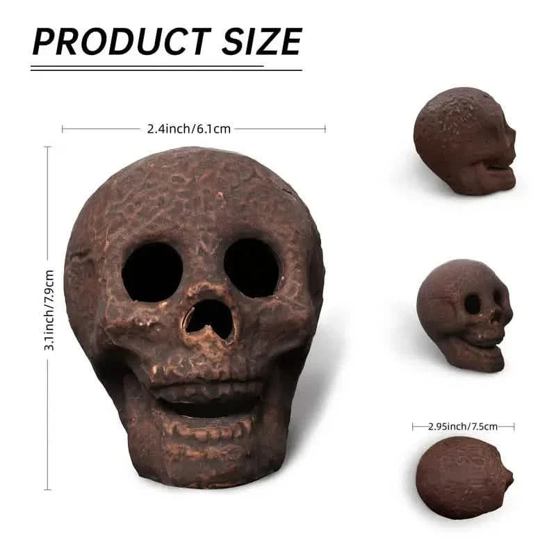 Lot de 4 : crânes en céramique pour brasero d'Halloween
