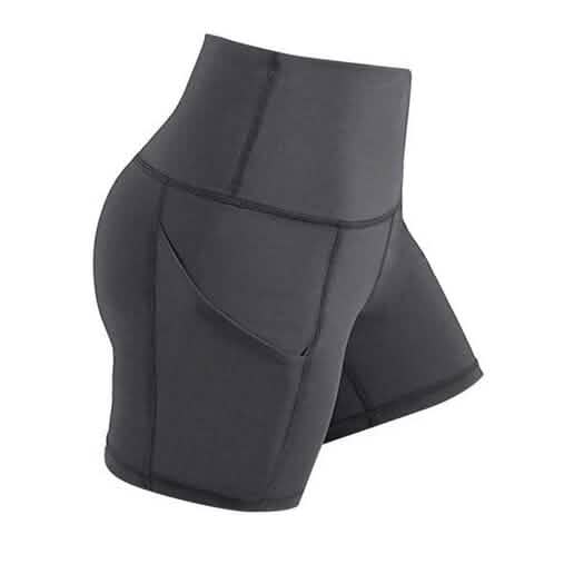 Lot de 4 : short de yoga doux taille haute pour femmes avec 2 poches latérales