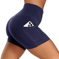 Lot de 4 : short de yoga doux taille haute pour femmes avec 2 poches latérales