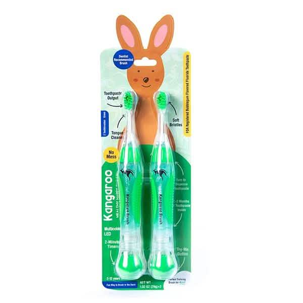 Lot de 4 brosses à dents préremplies Kangaroo Kids