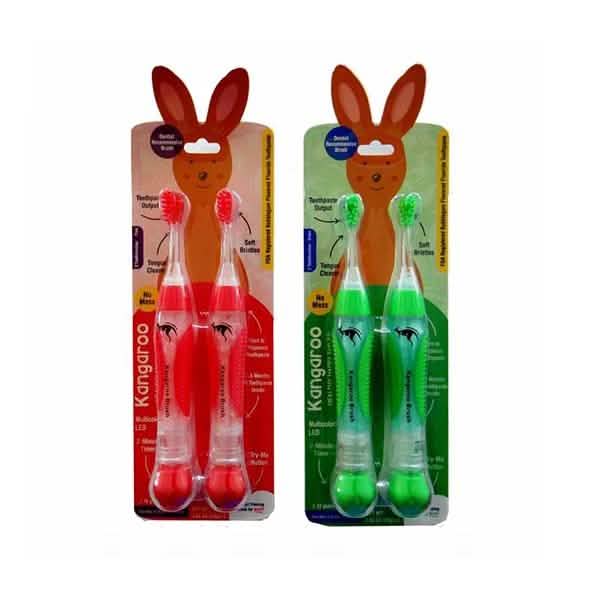 Lot de 4 brosses à dents préremplies Kangaroo Kids