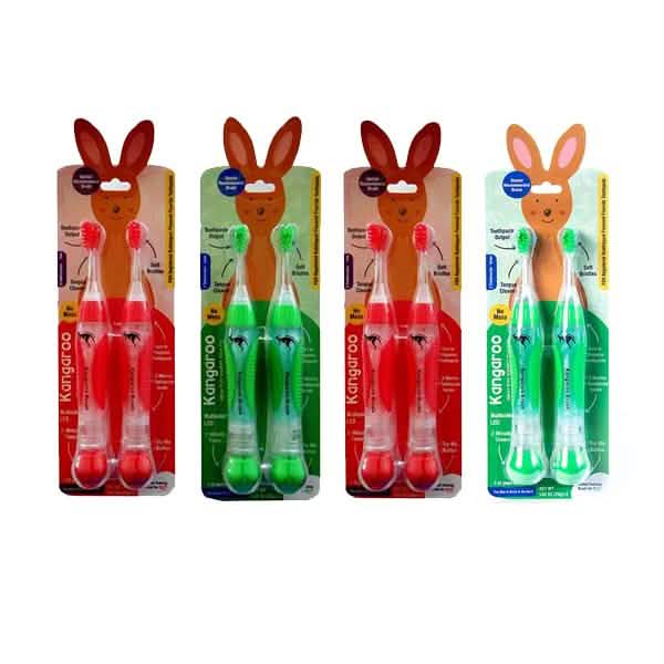Lot de 4 brosses à dents préremplies Kangaroo Kids