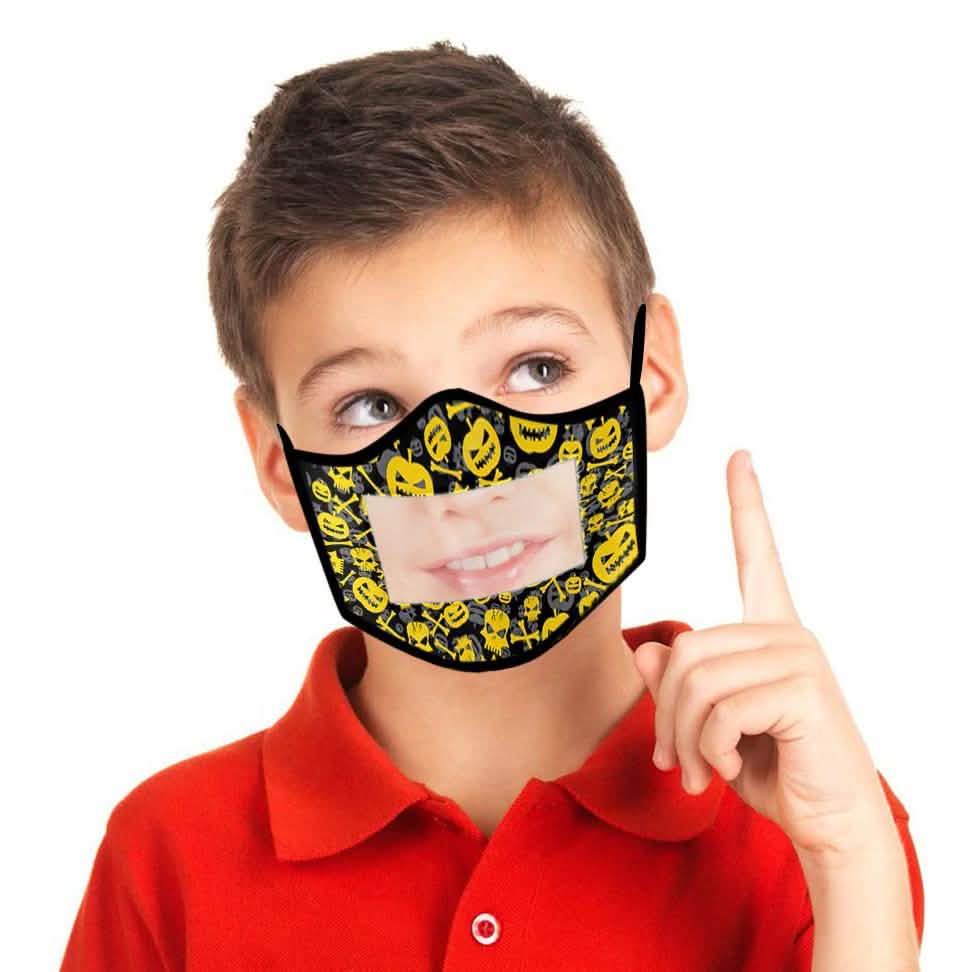 Lot de 4 masques transparents pour enfant lavables et réutilisables